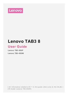 Lenovo Tab 3 8 manual. Camera Instructions.